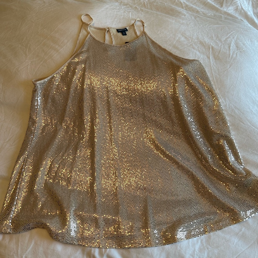 Torrid Gold Halter Top, Size 3